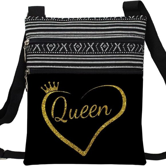 Handbags - Women Ethnic Pattern Small Crossbody Bag Adjustable Strap Zipper Pouch